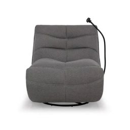 Durian Avery Graphite Grey Fabric 1 Seater Reclining Sofa-image-50