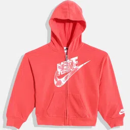 Nike Girls Peach-Coloured NKG Cloud Wash Full Zip Hooded Sweatshirt-image-12