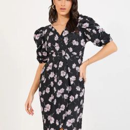 Styli Black Polyester Straight Printed Dresses-image-51