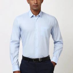 Peter England Blue Regular Fit Shirt-image-77