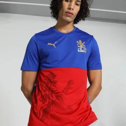 Puma RCB Take Down 2024 Red & Blue Regular Fit Cricket Jersey-image-37