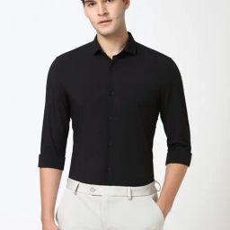 Peter England black Solid Shirts-image-94