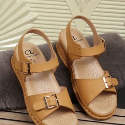 Carlton London Textured Flatform Heel Sandals-34