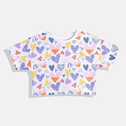 Allen Solly Junior Girls Pure Cotton Conversational Printed Crop T-shirt-7