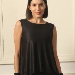 Soie Black Polyester Solid Sleeveless Sports T-Shirt-image-57