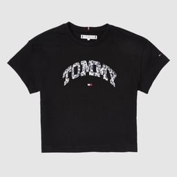 Tommy Hilfiger Girls Typography Printed Round Neck Cotton Relaxed Fit T-shirt-picture-28