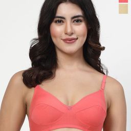 LILY manoop Women Pack Of 2 Solid Full Coverage Non Padded Non Wired Regular Everyday Bra-53