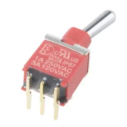 RS PRO Toggle Switch PCB Mount On-(On) SPDT Through Hole Terminal, 7347163-22