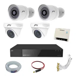 Godrej 5MP 4 CH DVR CCTV Camera Set for Home & Office Use with, DVR 4CH STP-UR4S1-1960P DT-35