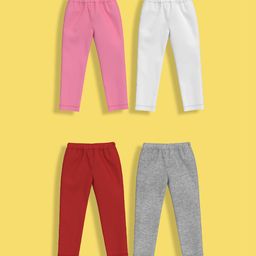 Orange Sugar Infant Girls Pack Of 4 Mid-Rise Ankle-Length Leggings-image-31