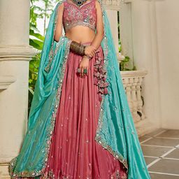 panchhi Embellished Sequinned Semi-Stitched Lehenga & Unstitched Blouse With Dupatta-31