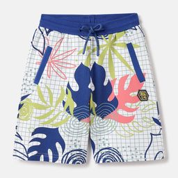 Blue Giraffe Boys Floral Printed Shorts-image-96