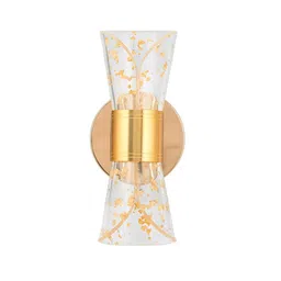 GAUVIK Gold-Toned Printed Acrylic Abstract 3 Different Color Mode Changing Led Wall Lamp image 2