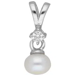 Sri Jagdamba Pearls Myra 92.5 Sterling Silver Pendant without Chain-image-51