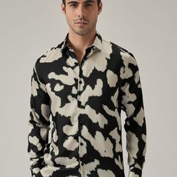 Banana Club Men Classic Slim Fit Opaque Abstract Casual Shirt-picture-15