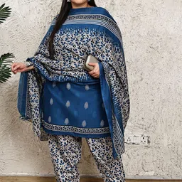Rajnandini Women Floral Printed Regular Kurta with Salwar & Dupatta-picture-18