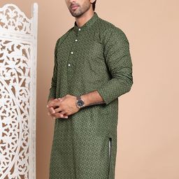 Anouk Men Geometric Embroidered Chikankari Kurta-picture-16
