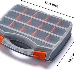 Sevia Double Sided Hardware Box Plastic Storage Box Tools Organiser Hardware Box for Screws, Nuts, and Small Parts Empty Stackable Multi Utility Storage Box Double-Sided Tool Organizer image 3