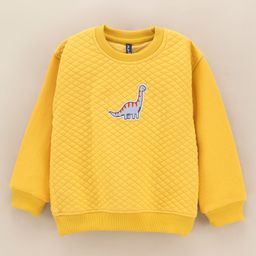 Little Kangaroos Full Sleeves Sweatshirt Dinosaur Patch - Yellow-picture-18