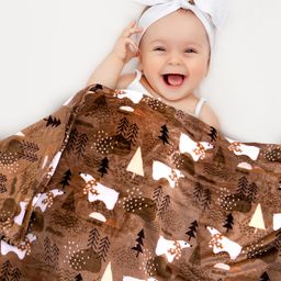 Babyhug Single Ply Mink Blanket Polar Bear Print - Brown-image-39
