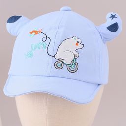 Babyhug Free Size Baseball Cap with Horn Design - Blue-image-5