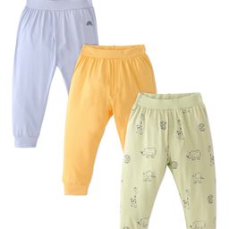 Doodle Poodle 100% Cotton Single Jersey Knit Lounge Pant Elephant Pack of 3 - Blue Green & Yellow-image-12