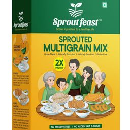 Sprout Feast Sprouted Multigrain Add on Mix Flour 500 g |Naturally Dried Sprouted Millets & Pulses|Gluten Free-image-59