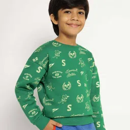 Somersault Full Sleeves Typography Printed Sweatshirt - Green-picture-10