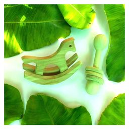 neemtoys Pure Fun Neem Wooden Pocket Size Swing Horse & Dumbbell with Rings for Toddlers-17