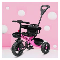 Kidsmate Xplorer Kids Tricycle without Canopy | Durable Plug & Play Baby Trike with EVA Wheels, Safety Rail & Push Handle for Parents | Safe & Comfortable Ride for Toddlers 12-48 Months - Pink-11