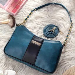 VISMIINTREND Women's Shoulder Bag Premium Pu Vegan Leather Stylish Side Hobo Purse Evening Party Handbag Birthday Anniversary Gift - Teal-picture-40