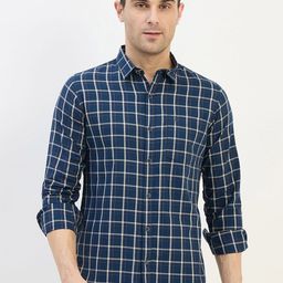Duke Men Slim Fit Grid Tattersall Checks Striped Casual Shirt-image-76