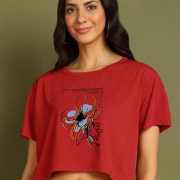 Moda Rapido Women Printed Drop-Shoulder Sleeves Bio Finish T-shirt-picture-7