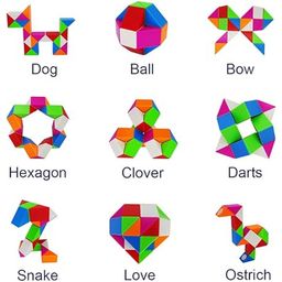 AZHARI snake cube Sensory Fidget Snake Cube Twist Puzzle Snake Puzzle Large Snake Speed Cubes-24 Blocks image 3