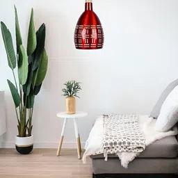 KINIS Maroon & Beige Textured Aluminium Quirky Hanging Light Ceiling Lamp-image-48