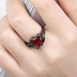 AGARWALPRODUCT Sterling Silver Silver -Plated Crystals Studded Adjustable Ring-5