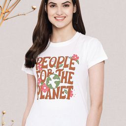 Dreambe Women Typography Printed Round Neck Short Sleeve Pure Cotton Casual T-Shirt-picture-25
