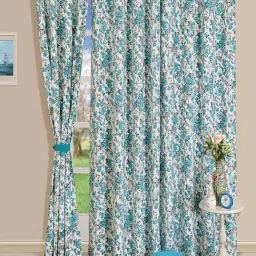 Swayam  Premium Lining Floral Printed Eyelet Window Curtain - Single Piece (5 Ft)-38