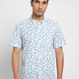 indus route by Pantaloons Men Floral Printed Spread Collar Cotton Casual Shirt-image-2