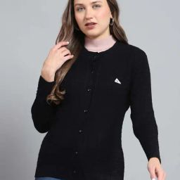 Monte Carlo Black Self Regular Fit Cardigan-24
