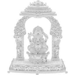 Sri Jagdamba Pearls 800 Silver Temple Ganesh for Pooja Mandir - 38 gm-image-25