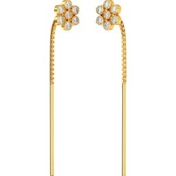 Joyalukkas 22k Yellow Gold Sparkling Floral Earrings for Women-image-12