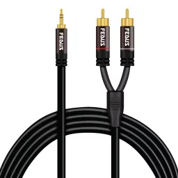 Fedus Y Braided 3.5 mm to 5 m RCA Cable (Black)-5