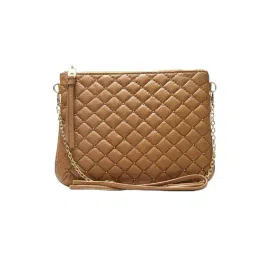 RI2K London Tan Leather Medium Quilted Cross Body Bag-image-39