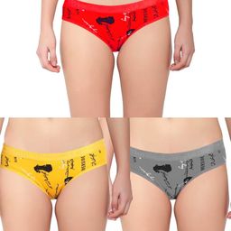 FiveFlag Mid-Rise Cotton Blend Briefs - 3Pcs-image-78