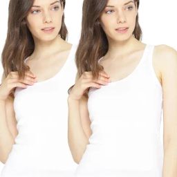 Lady Lyka White Cotton Camisole (Pack Of 2)-image-44