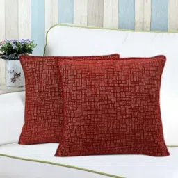 Saral Home Maroon Chenille Cushion Covers - Set of 2-picture-41