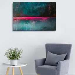 999store Green & Pink Abstract Framed Canvas Painting-25