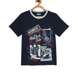 LADORE Kids Navy Printed Polo T-Shirt-image-73