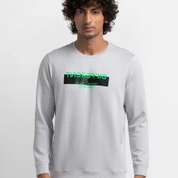 Spykar Grey Cotton Slim Fit Printed Sweatshirt-picture-47